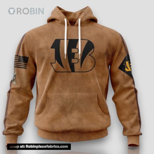 NFL Cincinnati Bengals Hoodie Special Salute To Service For Veterans Day Full Printed Hoodie