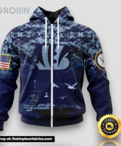 NFL Cincinnati Bengals Zip Hoodie 3D Honor US Navy Veterans Stylish Gear For Fans