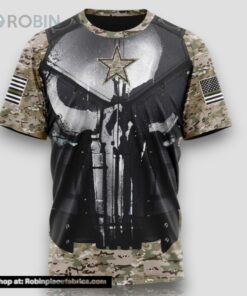 NFL Dallas Cowboys 3D T Shirt Punisher Skull Camouflage Veteran Kits Represent Your Team