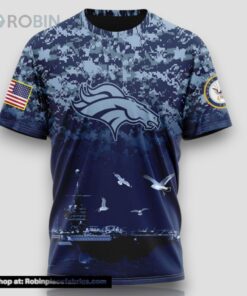 NFL Denver Broncos 3D T Shirt Honor US Navy Veterans Stylish Gear For Fans
