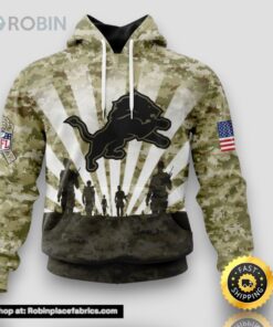 NFL Detroit Lions Salute To Service Honor Veterans And Their Families Hoodie