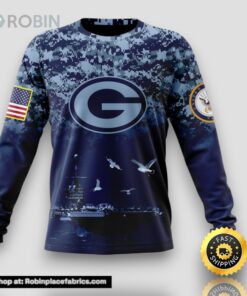 NFL Green Bay Packers Crewneck Sweatshirt Honor US Navy Veterans Stylish Gear For Fans
