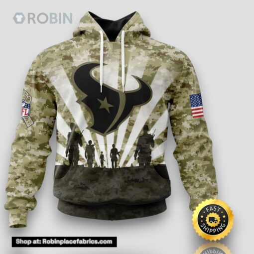 NFL Houston Texans Salute To Service Honor Veterans And Their Families Hoodie