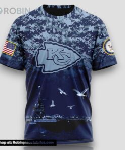 NFL Kansas City Chiefs 3D T Shirt Honor US Navy Veterans Stylish Gear For Fans