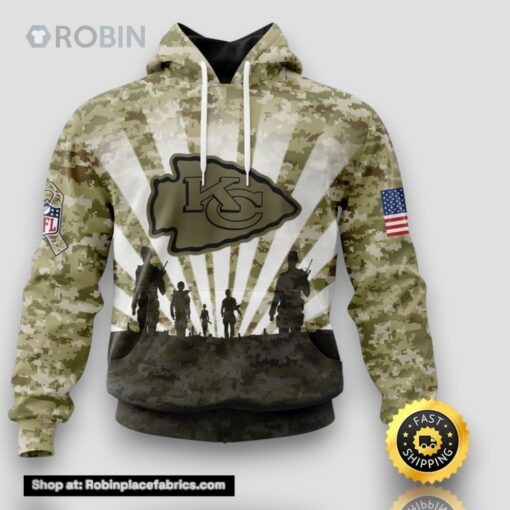 NFL Kansas City Chiefs Salute To Service Honor Veterans And Their Families Hoodie