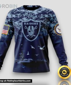 NFL Las Vegas Raiders Crewneck Sweatshirt Honor US Navy Veterans Stylish Gear For Fans