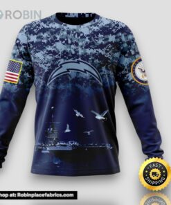 NFL Los Angeles Chargers Crewneck Sweatshirt Honor US Navy Veterans Stylish Gear For Fans