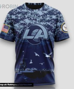NFL Los Angeles Rams 3D T Shirt Honor US Navy Veterans Stylish Gear For Fans NFL Los Angeles Rams 3D T Shirt Honor US Navy Veterans Stylish Gear For Fans