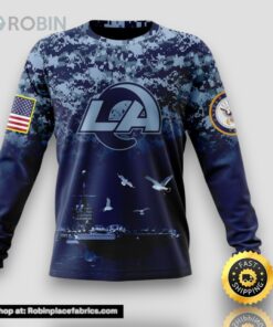 NFL Los Angeles Rams Crewneck Sweatshirt Honor US Navy Veterans Stylish Gear For Fans