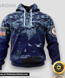 NFL Minnesota Vikings 3D Hoodie Honor US Navy Veterans Stylish Gear For Fans