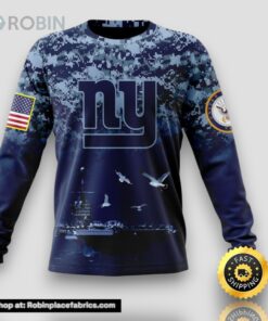 NFL New York Giants Crewneck Sweatshirt Honor US Navy Veterans Stylish Gear For Fans