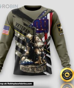 NFL New York Giants Crewneck Sweatshirt Honor Veterans Kneeling Soldier Gifts For Football Fans