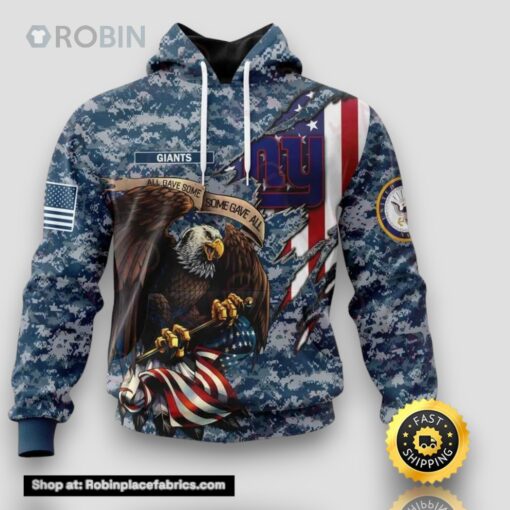 NFL New York Giants Honor Us Navy Veterans 3D Hoodie
