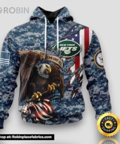 NFL New York Jets Honor Us Navy Veterans 3D Hoodie