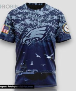 NFL Philadelphia Eagles 3D T Shirt Honor US Navy Veterans Stylish Gear For Fans