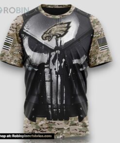NFL Philadelphia Eagles 3D T Shirt Punisher Skull Camouflage Veteran Kits Represent Your Team