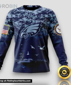 NFL Philadelphia Eagles Crewneck Sweatshirt Honor US Navy Veterans Stylish Gear For Fans