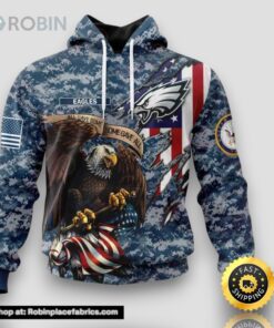 NFL Philadelphia Eagles Honor Us Navy Veterans 3D Hoodie