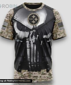 NFL Pittsburgh Steelers 3D T Shirt Punisher Skull Camouflage Veteran Kits Represent Your Team