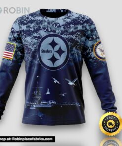 NFL Pittsburgh Steelers Crewneck Sweatshirt Honor US Navy Veterans Stylish Gear For Fans