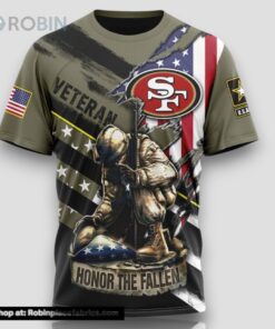 NFL San Francisco 49ers All Over Print 3D T Shirt Honor Veterans Kneeling Soldier Unisex Tshirt NFL San Francisco 49ers All Over Print 3D T Shirt Honor Veterans Kneeling Soldier Unisex Tshirt