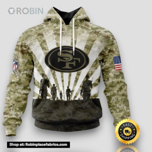 NFL San Francisco 49ers Salute To Service Honor Veterans And Their Families Hoodie