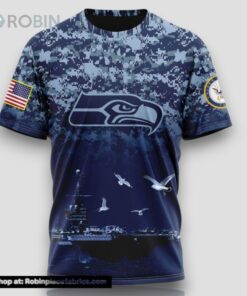 NFL Seattle Seahawks 3D T Shirt Honor US Navy Veterans Stylish Gear For Fans