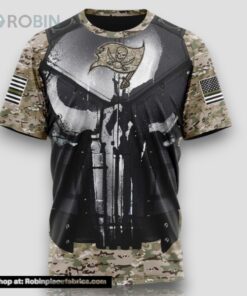 NFL Tampa Bay Buccaneers 3D T Shirt Punisher Skull Camouflage Veteran Kits Represent Your Team