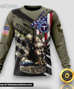 NFL Tennessee Titans Crewneck Sweatshirt Honor Veterans Kneeling Soldier Gifts For Football Fans NFL Tennessee Titans Crewneck Sweatshirt Honor Veterans Kneeling Soldier Gifts For Football Fans