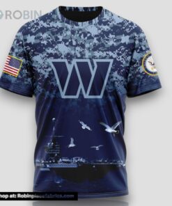 NFL Washington Commanders 3D T Shirt Honor US Navy Veterans Stylish Gear For Fans