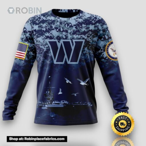NFL Washington Commanders Crewneck Sweatshirt Honor US Navy Veterans Stylish Gear For Fans