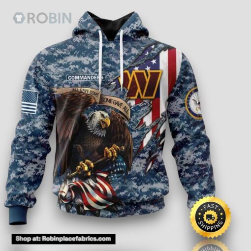 NFL Washington Commanders Honor Us Navy Veterans 3D Hoodie