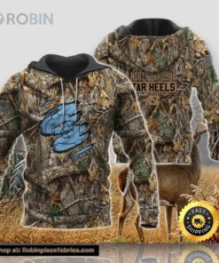 North Carolina Tar Heels Camouflage Veteran Hunting 3D Hoodie North Carolina Tar Heels Fan Gifts
