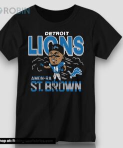 Official Amon Ra St. Brown Detroit Lions Caricature Player Shirt Official Amon Ra St. Brown Detroit Lions Caricature Player Shirt