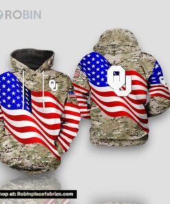 Oklahoma Sooners Flag American Camouflage Veteran 3D Hoodie Oklahoma Sooners Gifts For Her