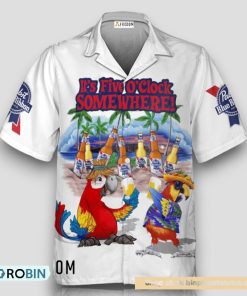 Pabst Blue Ribbon Funny Parrot Hawaiian Shirt Pabst Blue Ribbon Funny Parrot Hawaiian Shirt