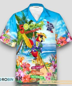 Pabst Blue Ribbon Parrot Hawaiian Shirt Pabst Blue Ribbon Parrot Hawaiian Shirt