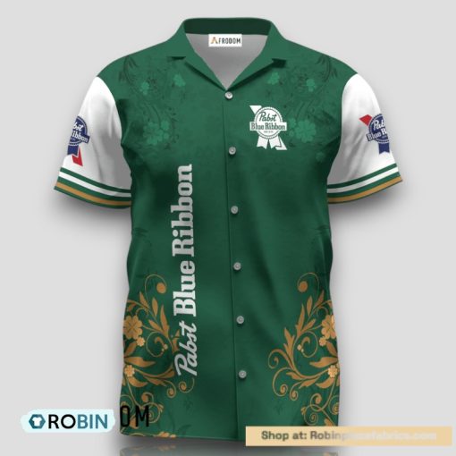 Pabst Blue Ribbon St. Patrick’s Day Leprechaun Hawaiian Shirt