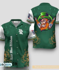 Pabst Blue Ribbon St. Patrick’s Day Leprechaun Hawaiian Shirt
