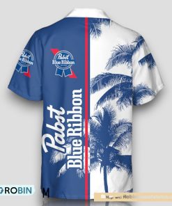 Pabst Blue Ribbon Tropical Coconut Trees Hawaiian Shirt