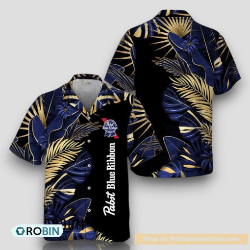 Pabst Blue Ribbon Tropical Palm Hawaiian Shirt
