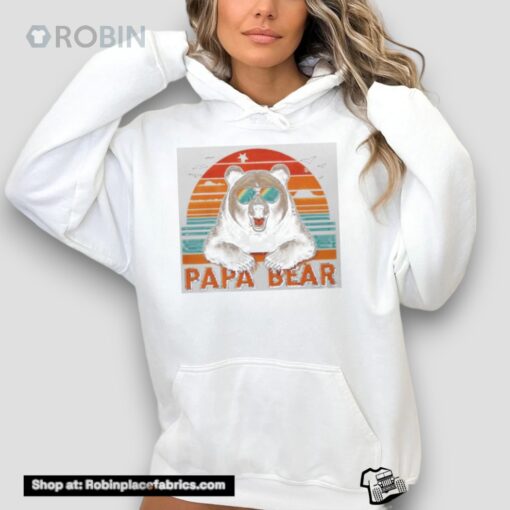 Papa Bear With Sunglasses Bear For Dad Men’s Unisex Shirt