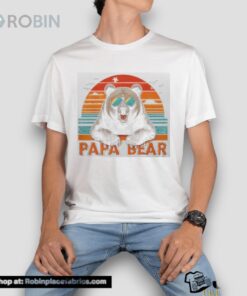 Papa Bear With Sunglasses Bear For Dad Men’s Unisex Shirt