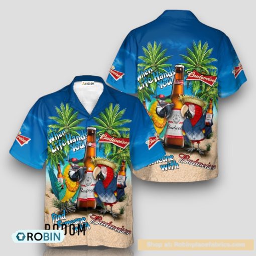 Parrot Budweiser Beer Hawaiian Shirt