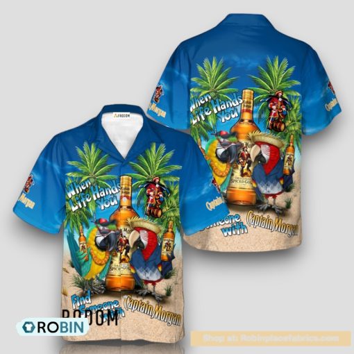 Parrot Captain Morgan Hawaiian Shirt