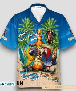 Parrot Captain Morgan Hawaiian Shirt
