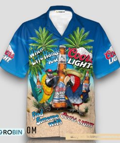 Parrot Coors Light Hawaiian Shirt