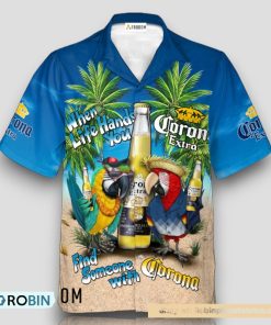 Parrot Corona Extra Hawaiian Shirt Parrot Corona Extra Hawaiian Shirt