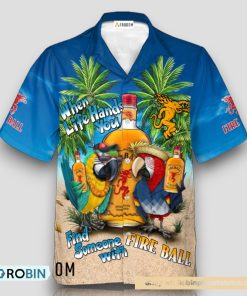 Parrot Fireball Whiskey Hawaiian Shirt