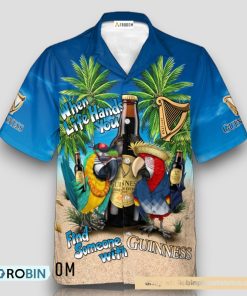 Parrot Guinness Beer Hawaiian Shirt Parrot Guinness Beer Hawaiian Shirt